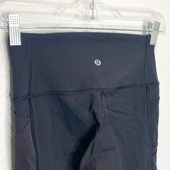 Lululemon Rise and Flow Mesh Criss Cross Leggings *Full-On Luxtreme* In Black 4 - Picture 8 of 9